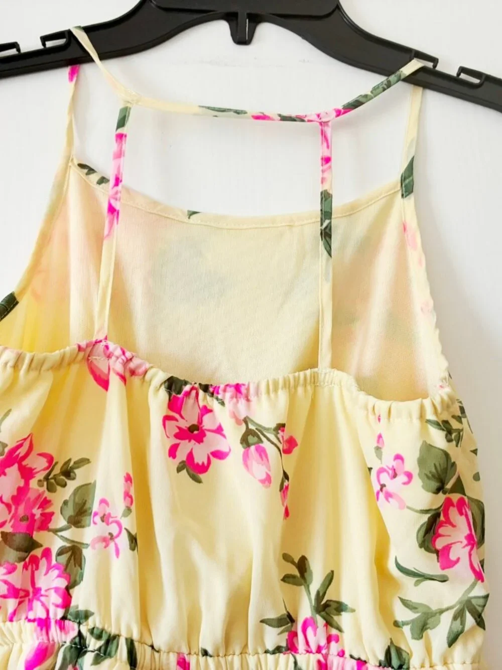 Children's Place Yellow Pink Flower Floral Girls Flared Asymmetry Dress 7 8 - Picture 9 of 9